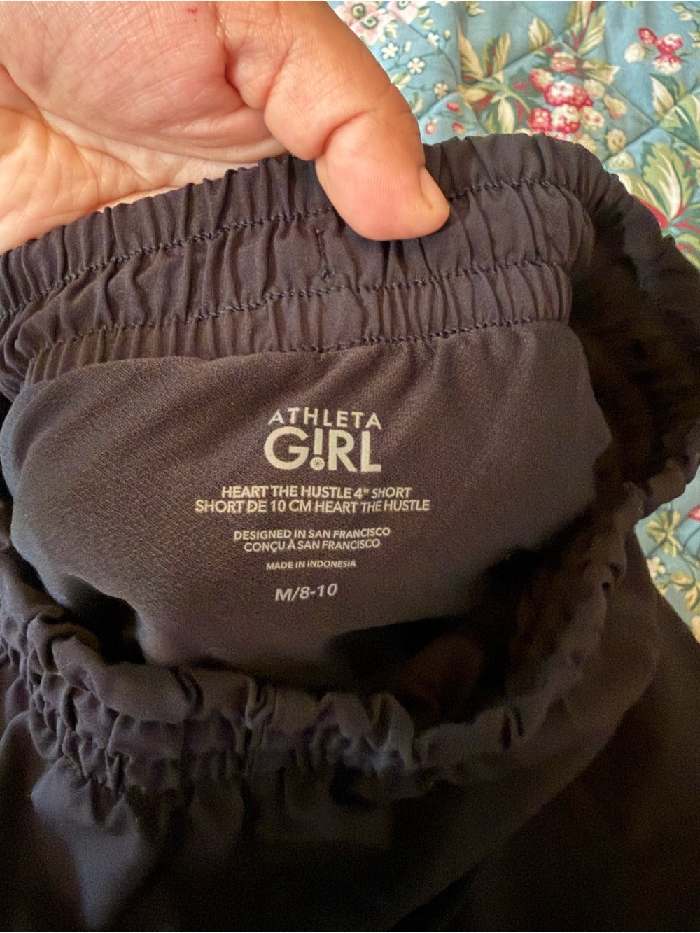 Athleta Girl Heart The Hustle 4” Black Athletic Short Elastic Waist Size M/8-10 - Picture 3 of 8